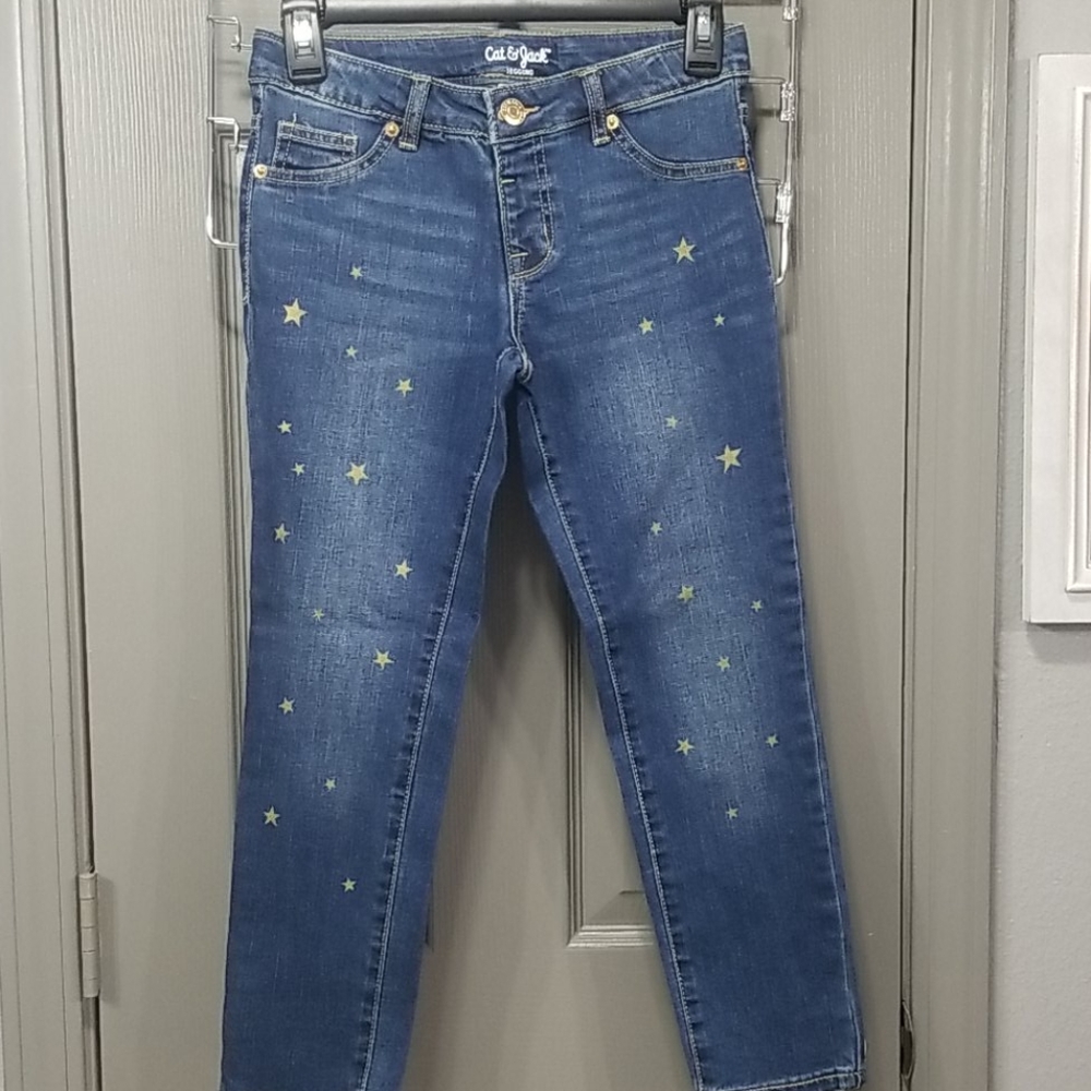 💛Cat and Jack Gold Star Jeggings